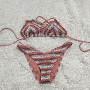 🎒 Hollister Swim Crochet Overlay Bikini